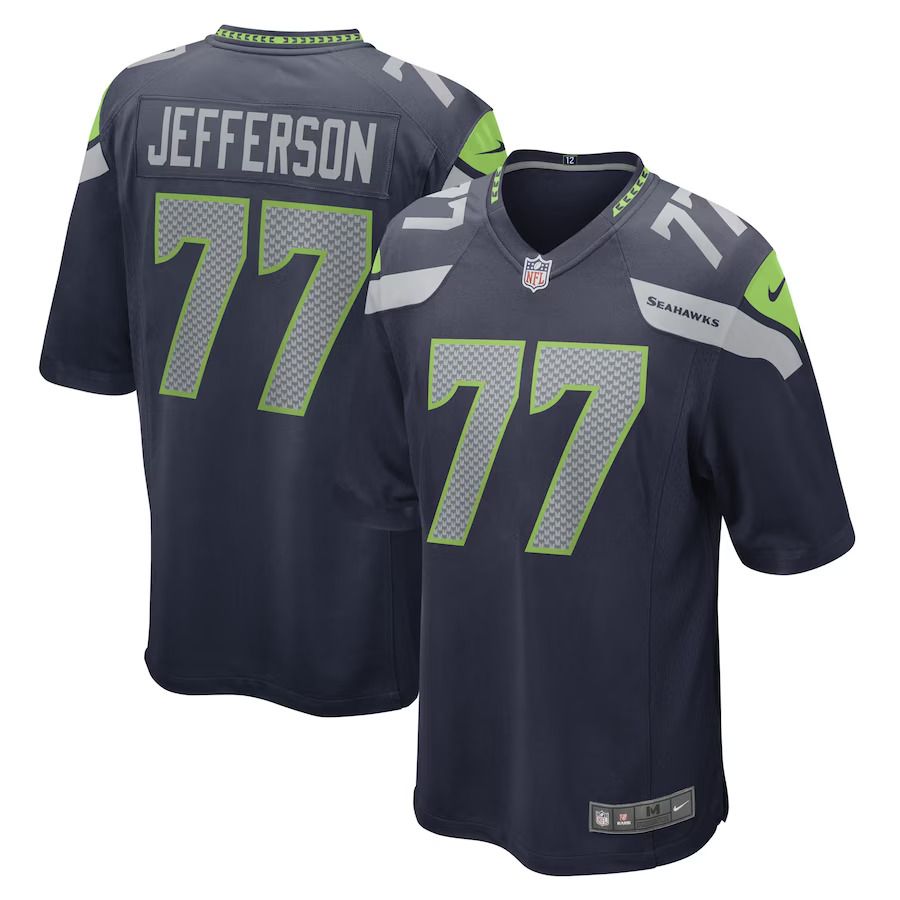 Men Seattle Seahawks #77 Quinton Jefferson Nike College Navy Game Player NFL Jersey->seattle seahawks->NFL Jersey